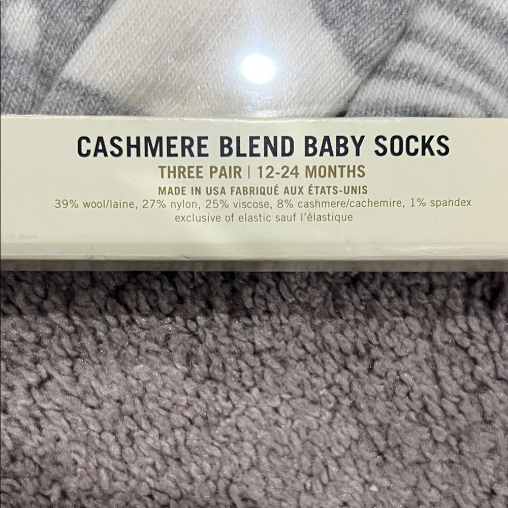 NWT Tucker + Tate Gray and White Baby Socks Trio